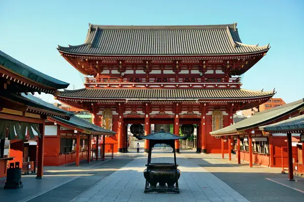 Portão Hozomon do templo Senso-ji em Asakusa, Tokyo, Japão