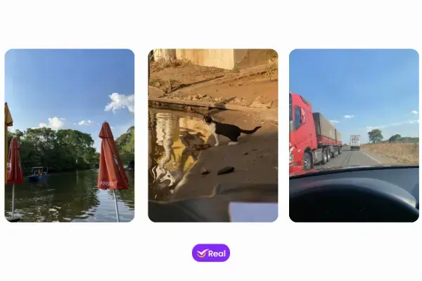 tres imagens da cidade barra do corda, no maranhão. a primeira, no rio corda, a terceira na estrada.