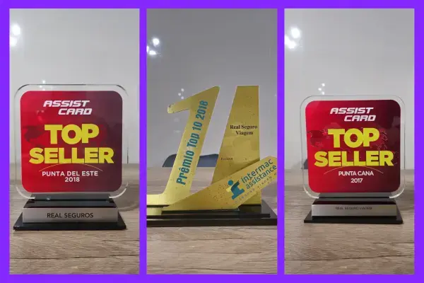 Prêmios recebidos pela Real da Assist Card e Intermac Assistance (Fonte: Real Seguro Viagem)