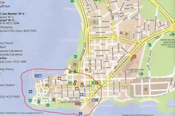 mapa da colonia del sacramento