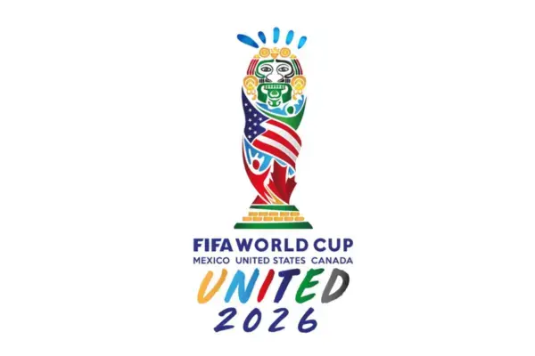 Logo oficial da Copa do Mundo 2026 FIFA United realizada nos Estados Unidos, México e Canadá
