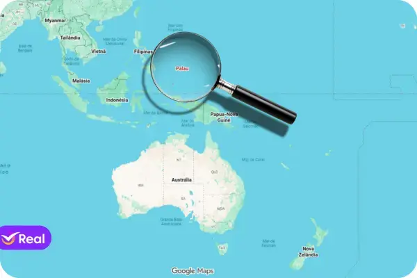 imagem do mapa mundo mostrando onde Palau está