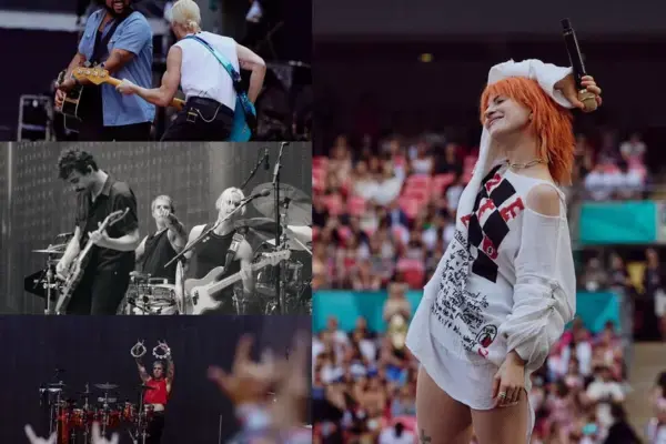Colagem com registros de show da turnê solo de Hayley Williams